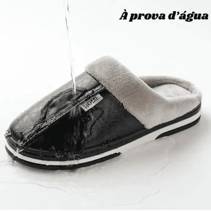 LEVE 2 PAGUE 1 - Pantufa Ortopédica de Couro - Interior Peluciado [Antiodor]