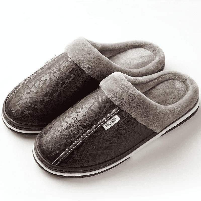 LEVE 2 PAGUE 1 - Pantufa Ortopédica de Couro - Interior Peluciado [Antiodor]