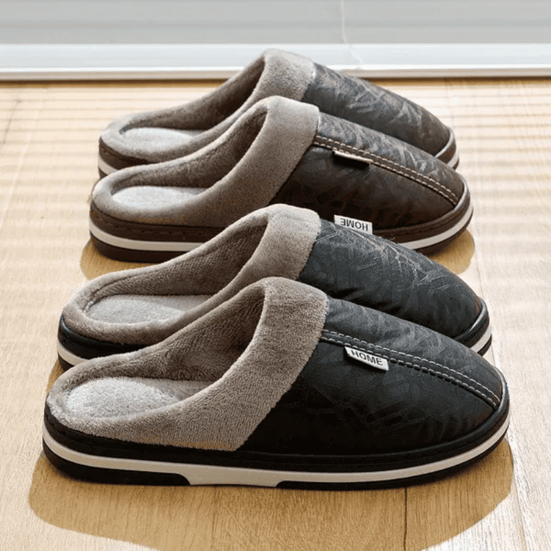 LEVE 2 PAGUE 1 - Pantufa Ortopédica de Couro - Interior Peluciado [Antiodor]