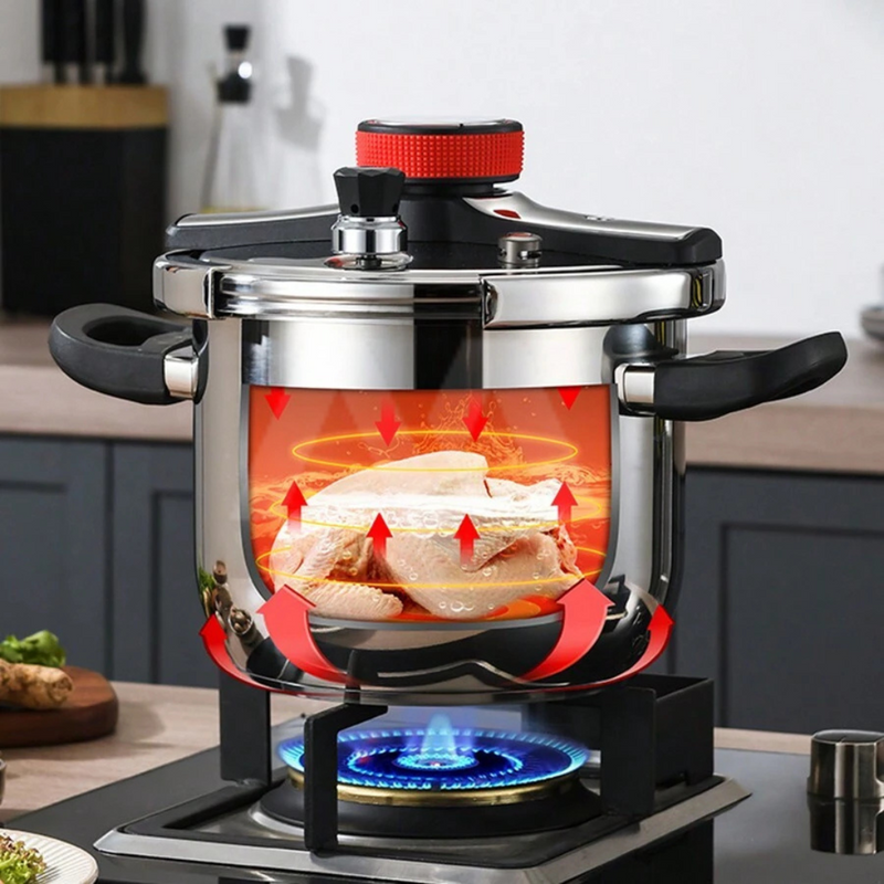 LEVE 3 PAGUE 1 - 2 Panelas de Pressão TurboChef Aço Inoxidável - À Prova De Explosões + Kit Utensílios